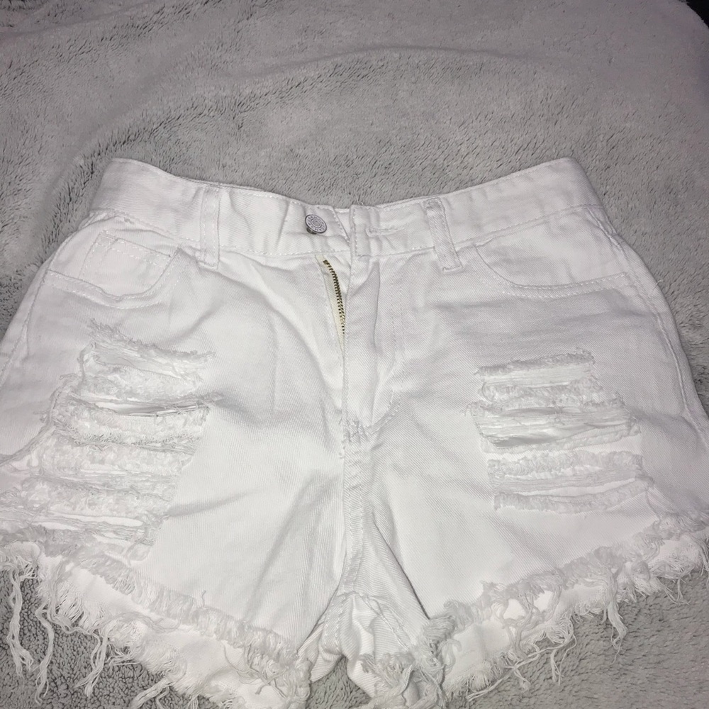 brand new high waisted white shorts